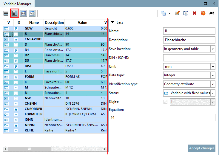 Table on the left | Editing are on the right ( "Attributes on the right" using view mode "More"