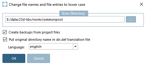 Change file names and file entries to lower case