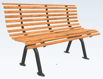 Park bench: Wood and cast iron